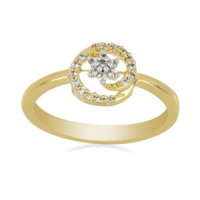 BUY GENUINE WHITE DIAMOND GEMSTONE 14K GOLD CLASSIC RING